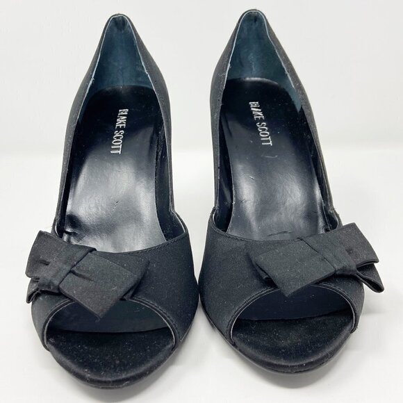 BLAKE SCOTT | Desmond Black Peep Toe Pump Dress Heel 7 - Picture 4 of 10